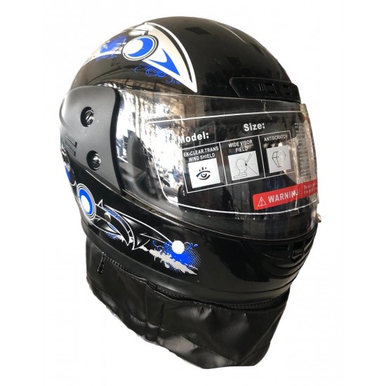 Motosiklet Kapalı Kask Brandalı L Beden Standart Siyah