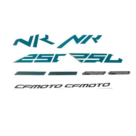 Etiket Seti Komple Turkuaz Cf Moto Nk 250 Orijinal