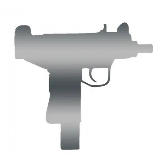 Motosiklet Sticker Uzi Gümüş 6cm*8cm 2li