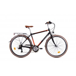 Peugeot T19 28 Jant 21 Vites Şehir Bisikleti Siyah - Turuncu 47cm