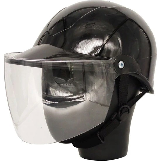 Motosiklet Yazlık Kask Camlı Siyah Standart Beden