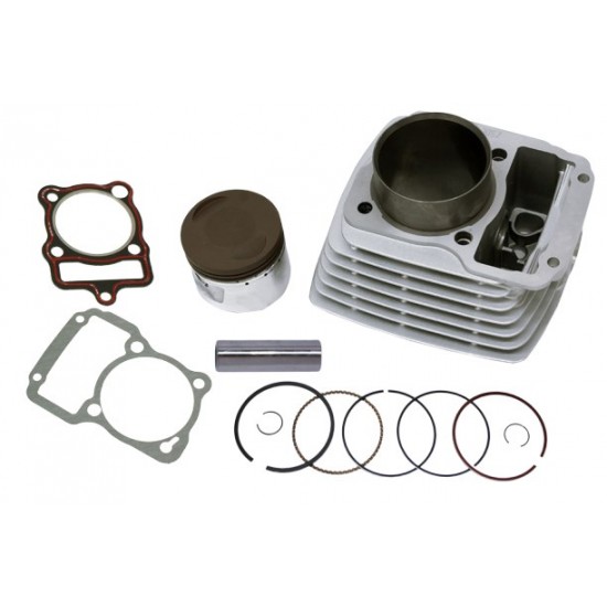 Motosiklet Silindir Komple Cg 125 56,5 Mm 15 P 69 Yüks. Kısa Petek Beyaz