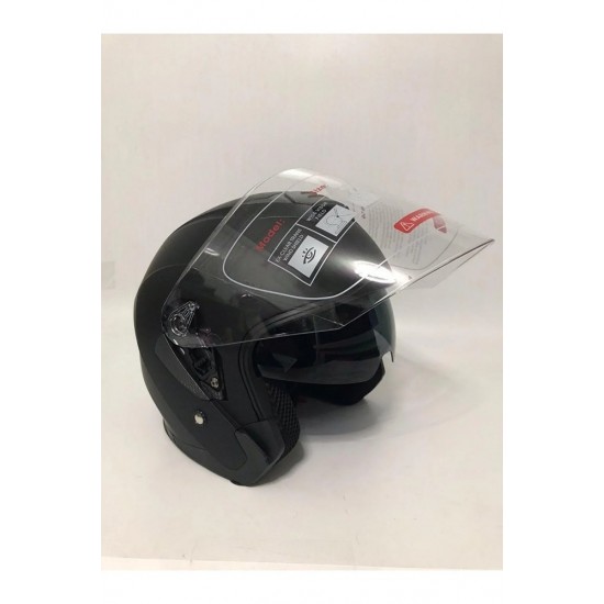 Jiekai Güneş Vizörlü Yarım Motorsiklet Kaskı Mat Siyah