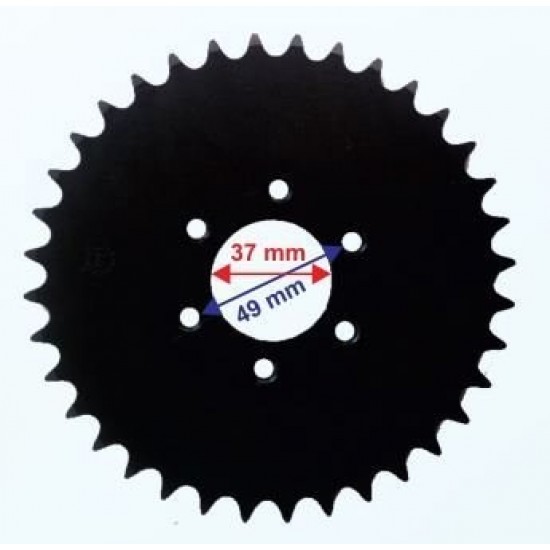 Atv Arka Zincir Dişlisi 428-40T İç 37mm 6 Delikli