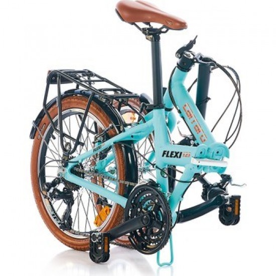 Carraro Flexi 121 21 Vites Katlanır Bisiklet Mat Turkuaz - Siyah - Bakır 35 Cm