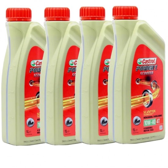 Yağ Castrol Power 1 Scooter 10w40 4t 1l (üretim 18.07.2023) 4 Adet