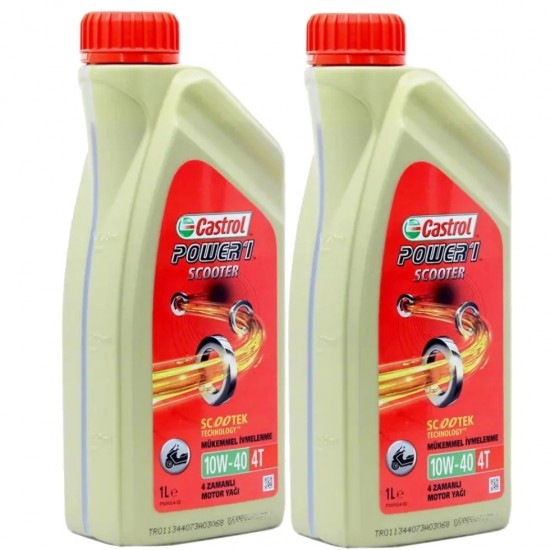 Yağ Castrol Power 1 Scooter 10w40 4t 1l (üretim 18.07.2023) 2 Adet