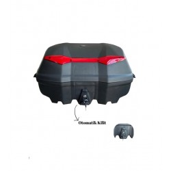 Tien 52 Litre Motosiklet Arka Çantası Otomatik Kilit Sırt Dayamalı Siyah