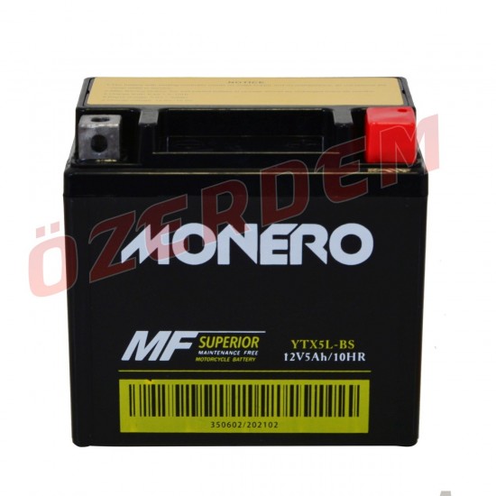 Motosiklet Akü Bs 12v 5ah Yatık Monero Dio Bws Scooter 50 Titan