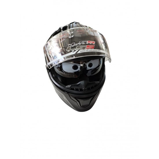 Ls5 Helmets Çeneden Açılır Kask Vizörlü Parlak Siyah