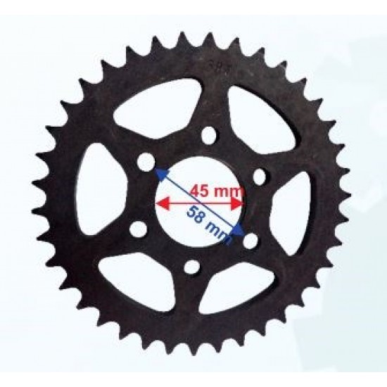 Atv Motoran Arka Zincir Dişlisi 428-38t İç 45mm 6 Delikli