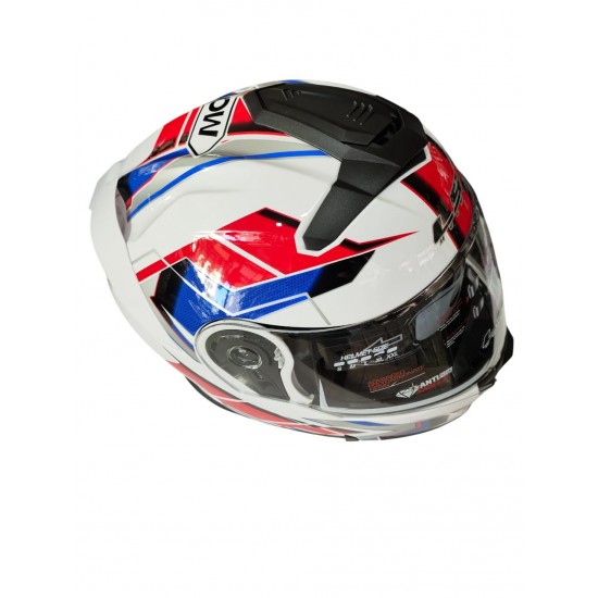 Ls5 Helmets Çeneden Açılır Kask Vizörlü Beyaz - Kırmızı