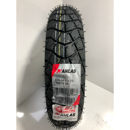 Motosiklet Dış Lastik 3.50-10 51j Mb-79 İrc Tubeless 2025 Tarihli