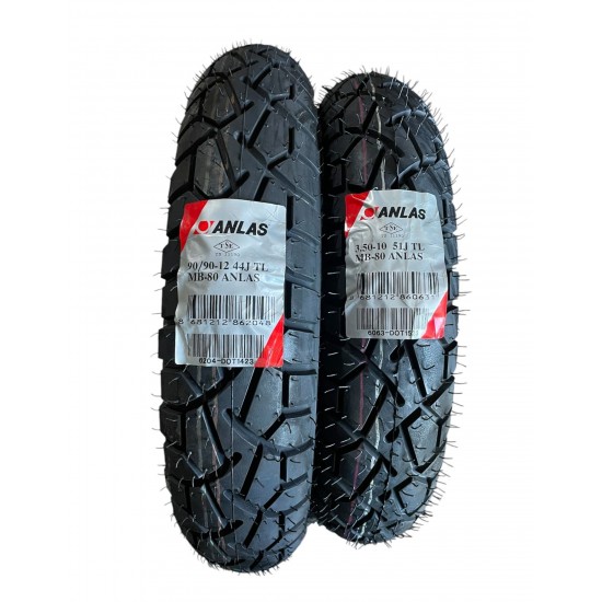 Anlaş 90/90-12 3.50-10 Mb-80 Ön Arka Lastik Takımı
