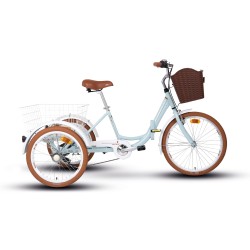 Carraro Caravan 24 Jant 6 Vites Katlanır Bisiklet Turkuaz-beyaz-kahverengi